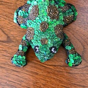Silvedtri Green Sequined Frog